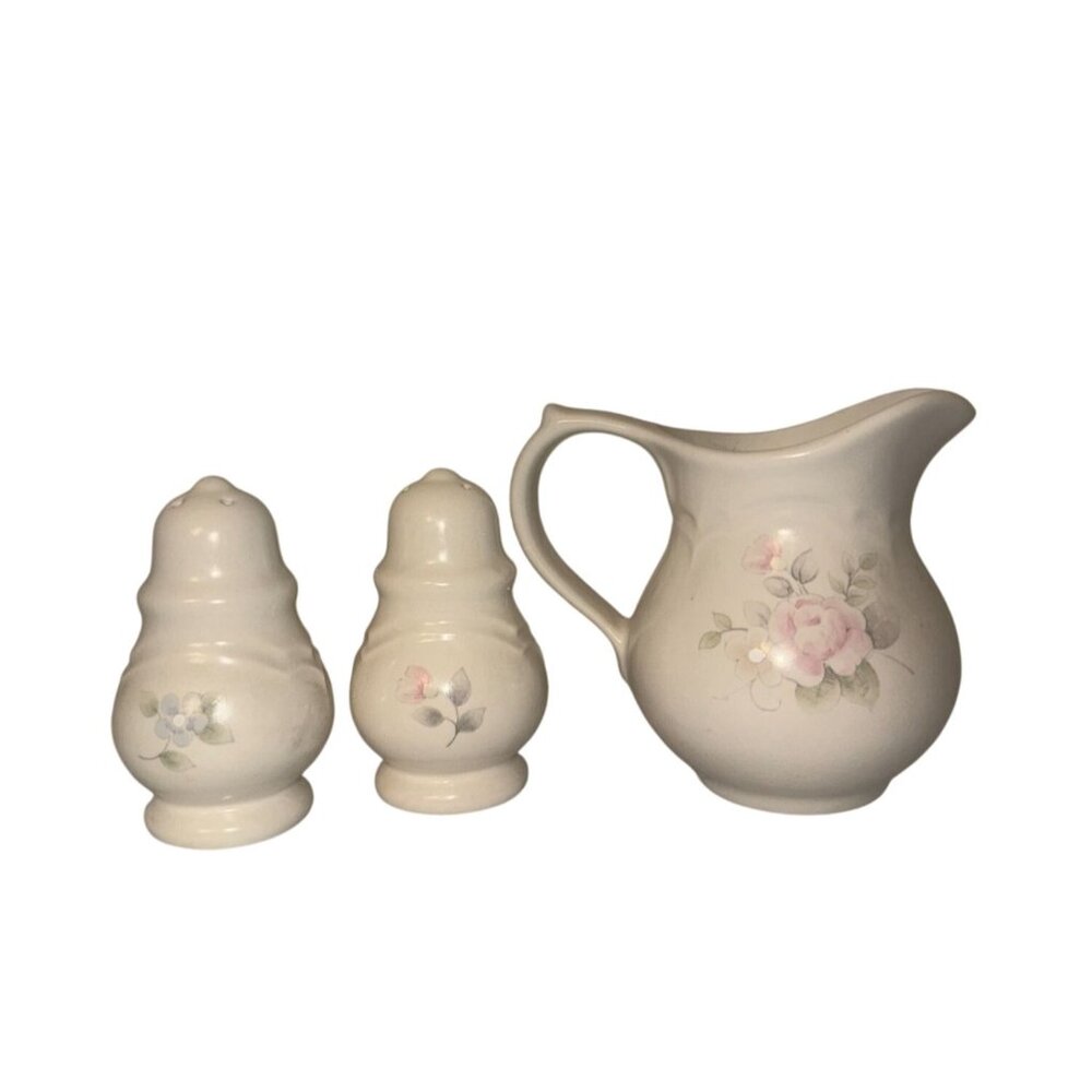 Vintage Floral Creamer & Salt Pepper Set